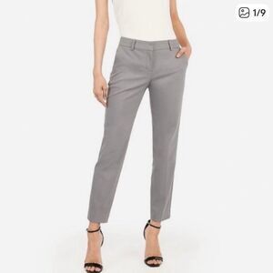 Express Columnist Ankle Mid Rise Stretch Pant Gray Womens 4 NEW